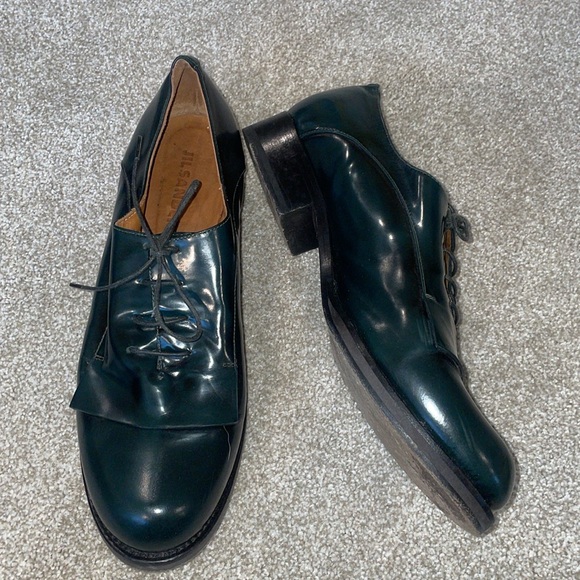 Jill Sander green Patent leather lace up shoes euro 40.5 - Picture 2 of 8